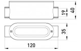 Соединитель ревизионный прямой e.industrial.pipe.db.revise.direct.1/2" для труб 1/2", E.NEXT изображение 2 (габаритные размеры)