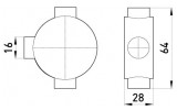 Коробка соединительная трубная 3 ввода d16 мм e.pipe.3.db.stand.16, E.NEXT изображение 2 (габаритные размеры)