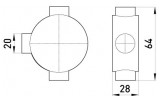 Коробка соединительная трубная 3 ввода d20 мм e.pipe.3.db.stand.20, E.NEXT изображение 2 (габаритные размеры)