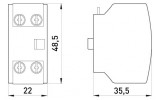 Блок додаткових контактів e.industrial.au.2.11 1НВ+1НЗ, E.NEXT зображення 7 (габаритні розміри)