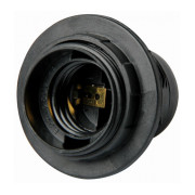 Патрон пластиковый E27 с гайкой черный e.lamp socket with nut.E27.pl.black, E.NEXT мини-фото