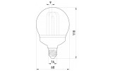 Габаритні розміри енергозберігаючої лампи E.NEXT e.save.globe.E14.11.4200 зображення