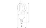 Габаритні розміри енергозберігаючої лампи E.NEXT e.save.flower.E14.7.2700 зображення