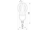 Габаритные размеры энергосберегающей лампы E.NEXT e.save.flower.E14.20.2700 изображение