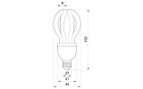 Габаритні розміри енергозберігаючої лампи E.NEXT e.save.flower.E27.7.6400 зображення