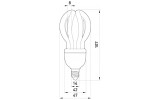 Габаритні розміри енергозберігаючої лампи E.NEXT e.save.flower.E14.11.6400 зображення