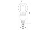 Габаритные размеры энергосберегающей лампы E.NEXT e.save.flower.E27.11.6400 изображение