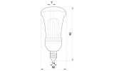 Габаритні розміри енергозберігаючої лампи E.NEXT e.save.R50.E14.11.4200 зображення
