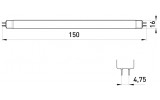 Габаритные размеры линейной люминесцентной лампы E.NEXT e.fl.t5.g5.4.64 изображение