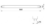 Габаритные размеры линейной люминесцентной лампы E.NEXT e.fl.t5.g5.21.854 изображение