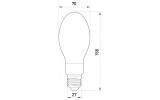 Габаритні розміри ртутної лампи високого тиску E.NEXT e.lamp.hpl.e27.80 зображення