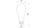 Габаритні розміри ртутної лампи високого тиску E.NEXT e.lamp.hpl.e40.250 зображення
