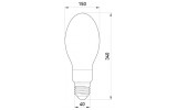 Габаритні розміри ртутної лампи високого тиску E.NEXT e.lamp.hpl.e40.700 зображення