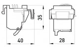 Габаритные размеры дополнительного сигнального контакта E.NEXT e.industrial.ukm.250.B изображение