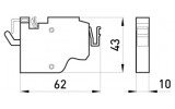 Габаритные размеры дополнительного сигнального контакта E.NEXT e.industrial.ukm.400-800.B изображение