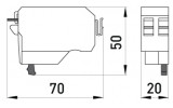 Габаритні розміри розчеплювача мінімальної напруги E.NEXT e.industrial.ukm.400-800.QY.380 зображення