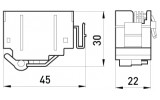 Габаритные размеры дополнительного сигнального контакта E.NEXT e.industrial.ukm.60.B изображение