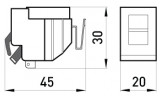 Габаритні розміри розчеплювача мінімальної напруги E.NEXT e.industrial.ukm.60.QY.380 зображення
