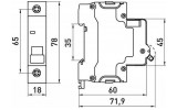 Модульный автоматический выключатель e.mcb.stand.60.1.B1 1р 1А B 6кА, E.NEXT изображение 7 (габаритные размеры)