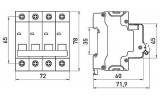 Модульный автоматический выключатель e.mcb.stand.60.4.C25 4р 25А C 6кА, E.NEXT изображение 7 (габаритные размеры)