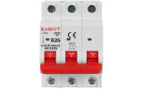 Модульний автоматичний вимикач e.mcb.stand.60.3.B25 3р 25А B 6кА, E.NEXT зображення 2