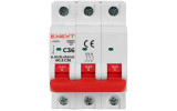 Модульний автоматичний вимикач e.mcb.stand.60.3.C36 3р 36А C 6кА, E.NEXT зображення 2