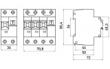 Габаритні розміри вимикачів диференційного струму з захистом від надструмів E.NEXT e.rcbo.pro зображення