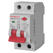 Автоматичний вимикач диференційного струму (дифавтомат) e.elcb.pro.2.C16.30, 2P 16 А 30 мА хар-ка C, E.NEXT міні-фото