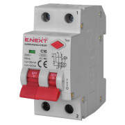 Автоматичний вимикач диференційного струму (дифавтомат) e.elcb.stand.2.C16.30, 2P 16 А 30 мА хар-ка C, E.NEXT міні-фото