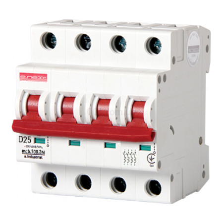 Автоматичний вимикач e.industrial.mcb.100.3N.D25, 3P+N 25 А характеристика D, E.NEXT (i.0210005) фото
