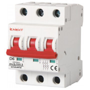 Автоматичний вимикач e.industrial.mcb.100.3.D.6, 3P 6 А характеристика D, E.NEXT міні-фото