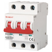Автоматичний вимикач e.industrial.mcb.100.3.D.40, 3P 40 А характеристика D, E.NEXT міні-фото
