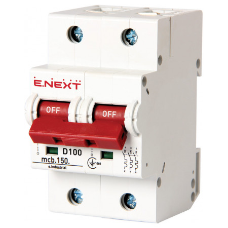 Автоматичний вимикач e.industrial.mcb.150.2.D100, 2P 100 А характеристика D, E.NEXT (i0630007) фото