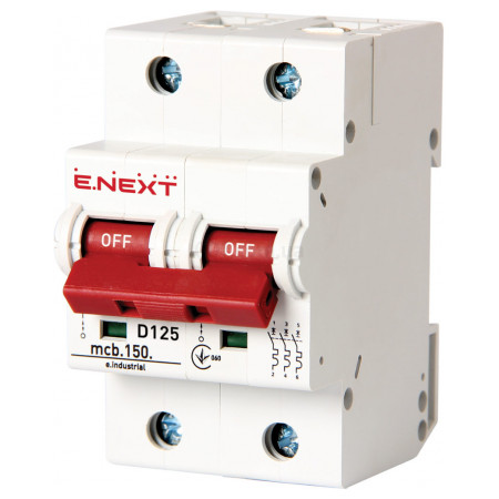 Автоматичний вимикач e.industrial.mcb.150.2.D125, 2P 125 А характеристика D, E.NEXT (i0630008) фото