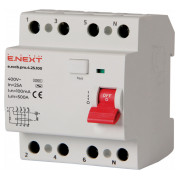 Пристрій захисного відключення (ПЗВ) e.rccb.pro.4.25.100, 4P 25 А 100 мА тип AC, E.NEXT міні-фото