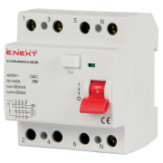Пристрій захисного відключення (ПЗВ) e.rccb.stand.4.40.30, 4P 40 А 30 мА тип AC, E.NEXT міні-фото