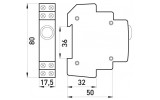Габаритные размеры индикатора на DIN-рейку E.NEXT e.i.din.220.white изображение