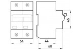 Габаритные размеры модульного автоматического выключателя E.NEXT e.industrial.mcb.150.2.D63 изображение