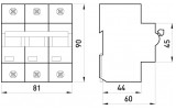 Габаритні розміри модульного автоматичного вимикача E.NEXT e.industrial.mcb.150.3.D63 зображення