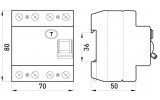 Габаритні розміри вимикача диференційного струму E.NEXT e.industrial.rccb.4.25.30 зображення