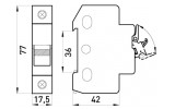Габаритные размеры держателей плавкого предохранителя 10×38 мм на DIN-рейку с индикацией e.industrial.rt.1832.1p E.NEXT изображение