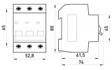 Габаритные размеры модульного автоматического выключателя E.NEXT e.mcb.pro.60.3.B 6 new изображение