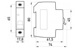 Габаритные размеры модульного автоматического выключателя E.NEXT e.mcb.stand.45.1.B1 изображение
