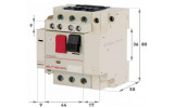 Габаритные размеры автомата защиты двигателя E.NEXT серии e.mp.pro (0,4-32 А) с установленными дополнительными устройствами изображение