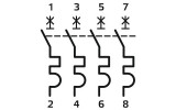 Схема підключення чотириполюсного автоматичного вимикача E.NEXT серії e.industrial.mcb зображення