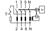 Схема подключения четырехполюсного выключателя дифференциального тока E.NEXT серии e.industrial.rccb изображение