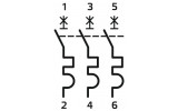 Схема подключения трехполюсного автоматического выключателя E.NEXT серии e.mcb.pro изображение