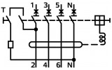 Схема підключення чотириполюсного вимикача диференційного струму E.NEXT серії e.rccb.pro зображення