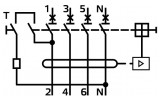 Схема підключення чотириполюсного вимикача диференційного струму E.NEXT серії e.rccb.stand зображення
