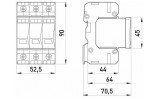 ПЗІП e.POI.3 280V/12,5kA клас I+II+III 3P, KIWA (E.NEXT) зображення 2 (габаритні розміри)